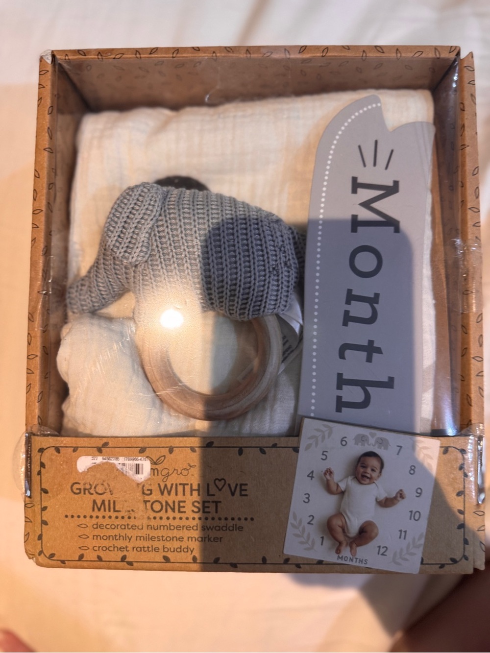 Source Unknown Baby Milestone Set - Gray & Cream